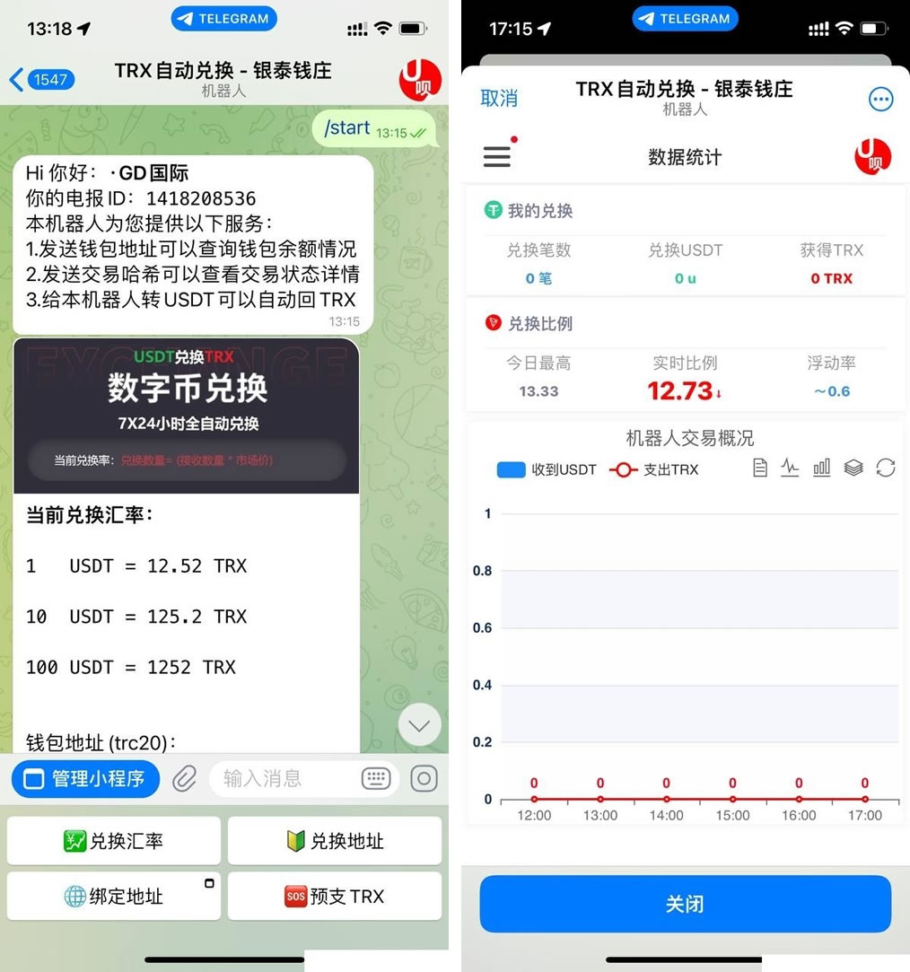 TRX自动兑换Bot机器人+后台源码